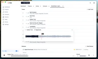 Clar audio player and waveform view